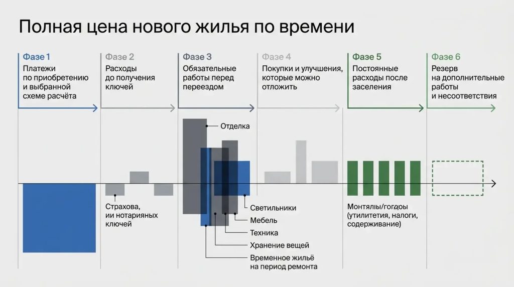 Полная цена нового жилья по времени